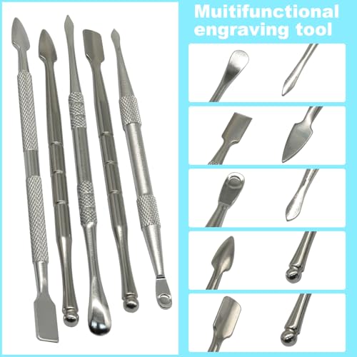 Jiozermi 6 Pack Wax Carving Tools Set, Stainless Steel - color: Silver, size: 1 Set