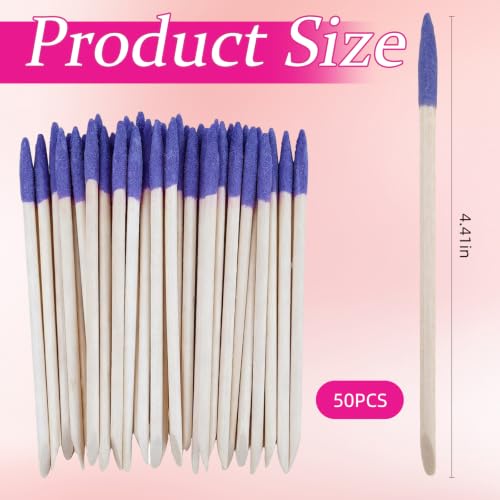 50Pcs Sanding Sticks Double End Matchsticks Sanding Twigs - color: Purple