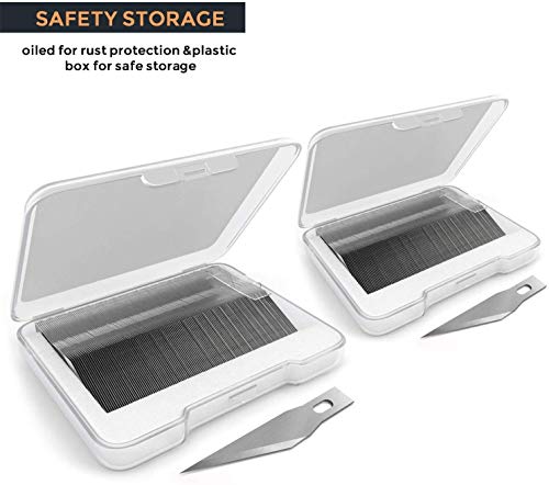 Nicpro 240 PCS Hobby Blades Set SK-5, Art Utility #11 Blades Refill Cutting Tool with Storage Case for Craft, Hobby, Scrapbooking, Stencil - 4 Pack of Case - size: #11 240pcs (Pack of 2)