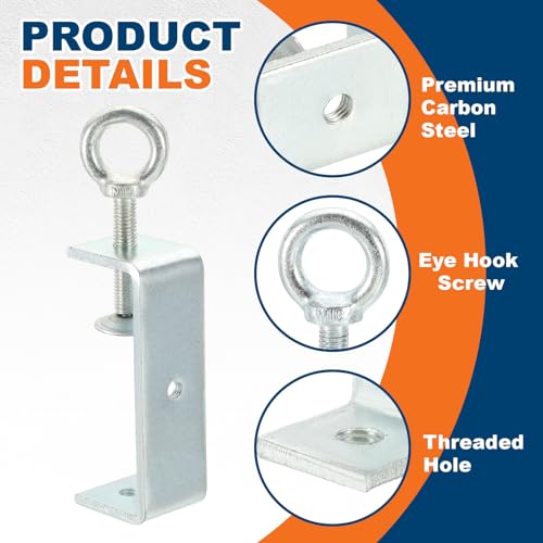 HARFINGTON Carbon Steel C Clamps, 100mm Square Galvanized Mini Tiger Clamp - size: 100mm