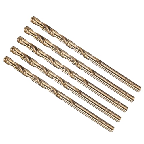 METALLIXITY Micro Drill Bit (#21) 4341 High-Speed Steel Gold 135° 5Pcs - size: #21 (4.039mm)