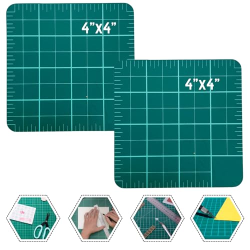 ARTIST'S BEST 2 Pc. 4" x 4" Self Healing Cutting Mat | Rotary Cutting Sewing Mat for Craft, Fabric, Scrapbooking Sewing