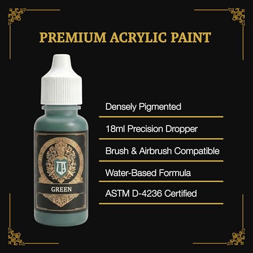 Ludus Bellum Miniature Paint Green Color 18ml Precision Dropper Bottle - color: Green