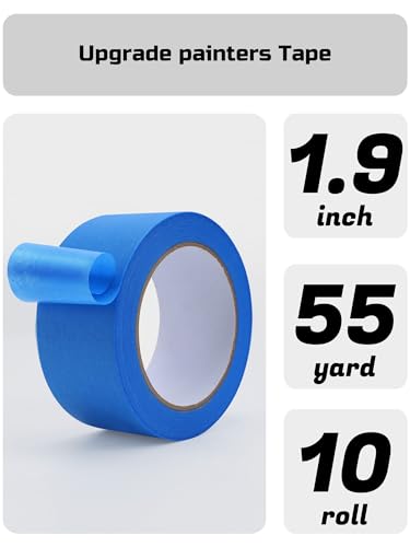 Lichamp Blue Painters Tape Bulk, 10 Pack 1.9 inch Wide