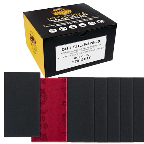 Dura-Gold 320 Grit 5" x 2-3/4" Sanding Sponges, Flexible Sandpaper, 20-Pc - style: 320 Grit