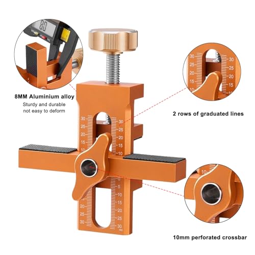 Cabinet Door Installation Jig, 2-in-1 Mounting Tool, Orange - color: Orange