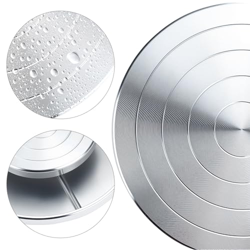 QWORK Sculpting Wheel, 8 Inch Double-Sided Aluminum Alloy Turntable with Smooth Rotation, Versatile Use for Clay Modeling, Cake Decorating, and Art Display