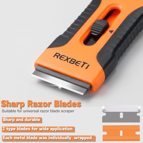 REXBETI Razor Blade Scraper Tool, Paint, Windows, Glass Stovetop Scraper - size: 8