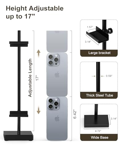 Adjustable Tabletop Easel Stand, Black 17" H Easels for Display - color: Black 2Pack