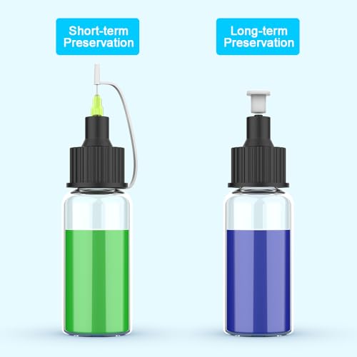 Airbrush Nozzles and Bottles Kit - 150pc Disposable Needles (0.2, 0.3, 0.5mm) with 3 Paint Bottles & 1 Spray Module | Compatible with TK-AB0077/TK-AB0078 No-Clean Airbrush - size: 3235