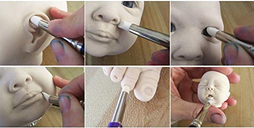 COMIART 5pcs Flexible Clay Sculpture Tools Silicon Color Shaper Brushes Size 0 - size: Size0