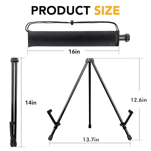 AROIC 6 Pack 14'' Tabletop Easels, Black Steel Table Top Easels for Display - style: 6P