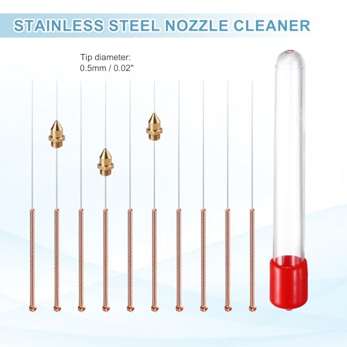 MECCANIXITY 20Pcs 3D Printer Nozzle Cleaning Kit Precision 0.5mm Stainless Steel Cleaner Needles for 3D Printer Clog Removal, Maintenance - size: 0.5mm
