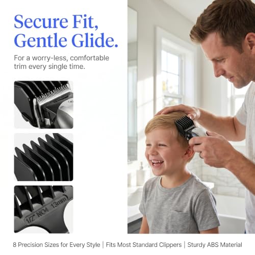 40mm T-Blade Guide Comb Set, 8 Pack, 1/16-1/2 Inch
