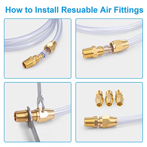Premium Solid Brass 10PCS Reusable Replacement Fitting For 3/8-Inch ID Hose,1/4-Inch NPT Rigid - size: 10 PCS 3/8