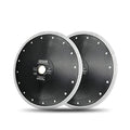 DT-DIATOOL Diamond Tile Blade 9 Inch 2pcs Diamond Turbo X Mesh Rim Segement Circular Saw Blade for Procelain Ceramic Stoneware Marble Granite Fits 5/8"-7/8" Arbor - size: 9 inch
