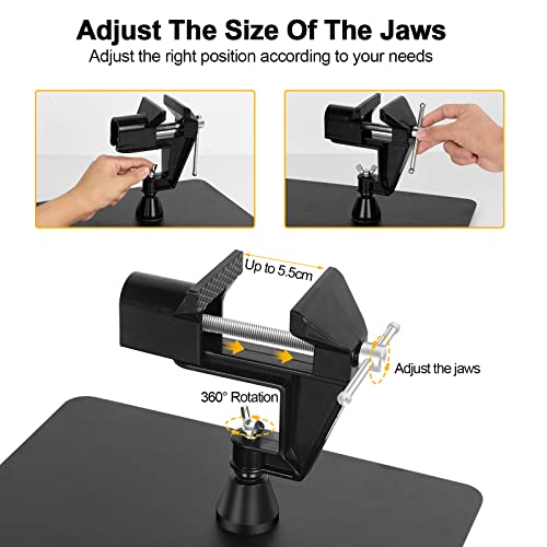 Magnetic Helping Hands Soldering Third Hand, PCB Circuit Board Holder with 3X LED Magnifying Lamp, 360 Hot Air Gun Holder, Extra Large & Heavy Duty Base Plate | Flexible Arms for Soldering Station