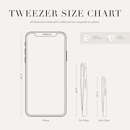 Tweezerman Mini Slant Tweezer –Tweezerman Tweezers for Eyebrows Granite Sky - color: Granite Sky