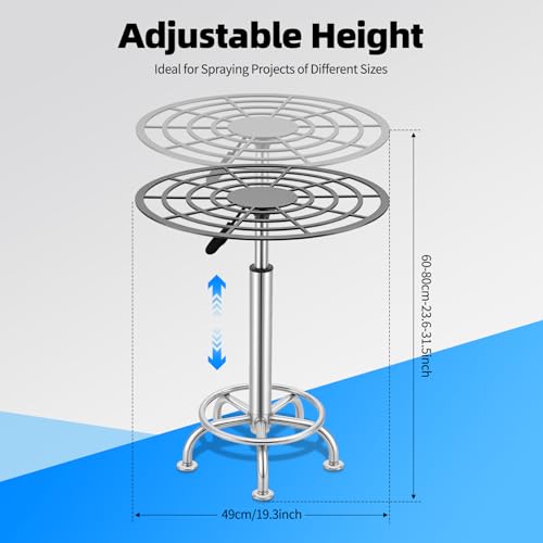 JOMCYDM 360° Spray Paint Rack, Stable Rotating Paint Rack, Lifting Spray Painting Table,23.6-31.5in Height Adjustable Stable Paint Rack for Door and Car Body, Lifting Spray Painting Table (Circle) - color: Circle