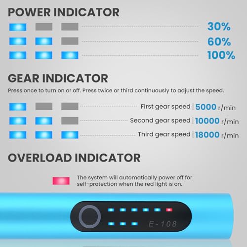 Electric Engraving Pen with 37 Bits for Wood Glass Stone Carving (Blue) - color: Blue