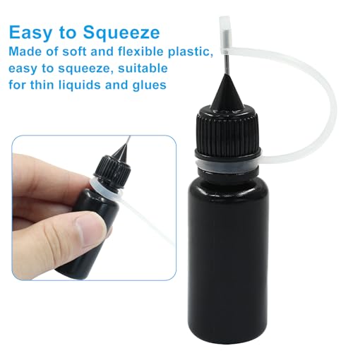 Zorfeter 10ml Black Precision Tip Applicator Bottles, 10 Pcs - size: 10 ml
