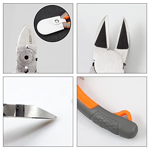 Diagonal Cutting Pliers 5-Inch Wire Flush Cutters Side Cutter Wire Snips with Hand Rope and Protective Cover for Cuts Electronics Wires Jewelry Zip Ties - style: Standard