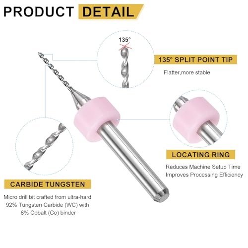 PATIKIL 20 Pack 0.85mm Micro Drill Bits Carbide Tungsten Steel - size: 0.85mm