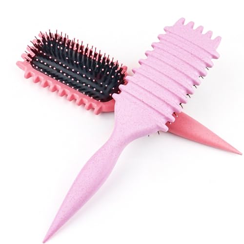 1 PCS Curly Hair Brush, Curl Defining Brush (Pink) - color: Pink