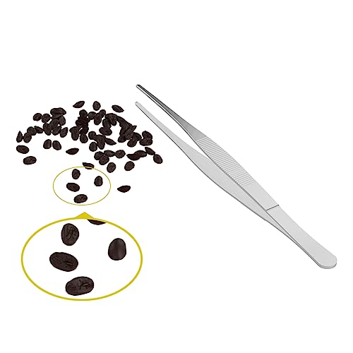 2 PCS 5.5" Stainless Steel Tweezers, Straight Blunt, 0.07" Thick - size: 5.5"L(0.07"T)