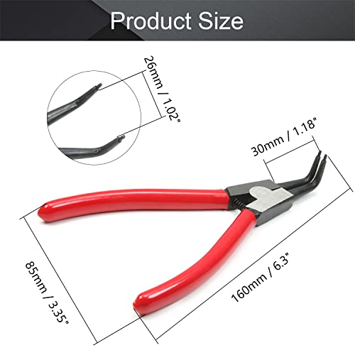 Utoolmart External Retaining Ring Pliers 7 Inch 90 Degree Bent Snap Ring Pliers Precision Circlip Pliers 2Pcs - color: 2pcs, size: External Bent Jaw