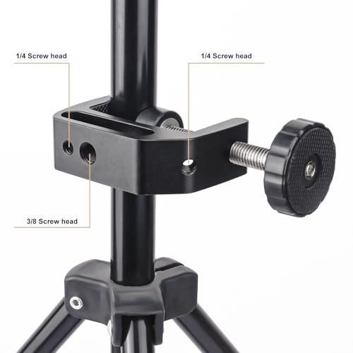 4 Pack Universal C-Clamp, Small C-Clamps with 1/4 and 3/8 Thread Hole, Adjustable Aluminum C Clamp for Desktop Mount Holder, Carts, Benches