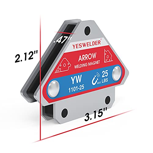 YESWELDER 4-Pc Welding Magnet Set, 25 lb Holding Power Welding Accessories - size: 25lb