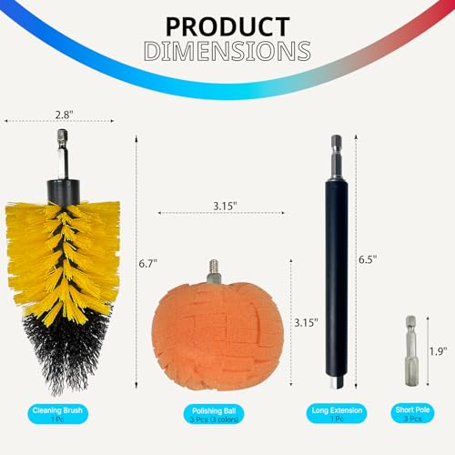8 PCS Drill Bit Polishing Ball, with Hand-Held Extension Bracket - style: ball _8