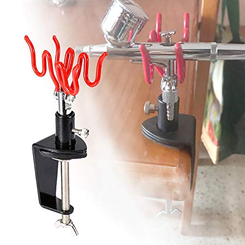 Universal Airbrush Clamp Holder Stand Holds up to 2 Airbrush Gun - color: Red