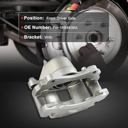 cciyu Front Left Disc Brake Caliper Assembly w/Bracket 18B4638A - size: Front Left[18B4638A]
