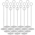 12 Inch Matte Silver Steel Place Card Holder,16 Pack Table Number Holder - color: Matte Silver Round 16PK