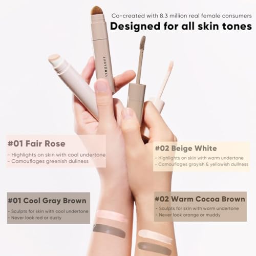 JUDYDOLL Contour Stick Liquid Highlighter Cream Contour (01 Fair Rose) - color: 01 Fair Rose