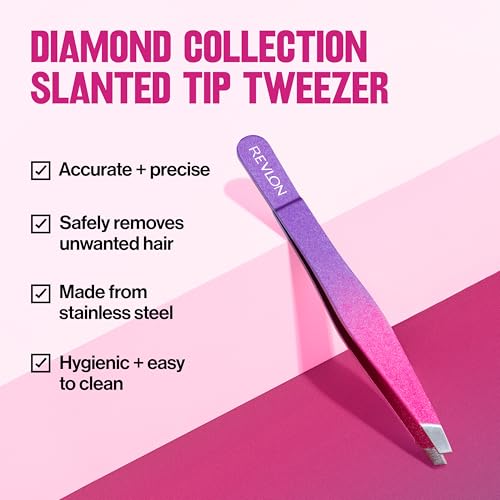 Revlon Diamond Collection Tweezer, Pink & Purple, 1 Count