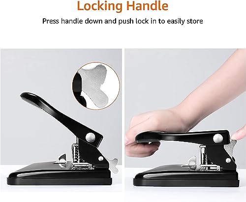 Amazon Basics Semi-Adjustable 3-Hole Punch, 30 Sheet Capacity, Black - style: 2/3-hole, 30-sheet, 1-pack