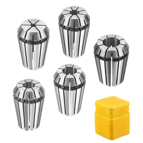 HARFINGTON 5pcs Spring Collet Chuck ER20 1/8" - 1/2" 65Mn Spring Steel Precision Router Collets for CNC Engraving Milling Lathe Tool - size: ER20 1/8" - 1/2"