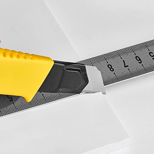 DOWELL Snap Off Utility Knife, 3-Pack Retractable Box Cutter, Yellow - color: Yellow