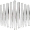 Mudder 12 Pcs Eyebrow Tweezers Set for Facial Hair in Bulk - color: Silver