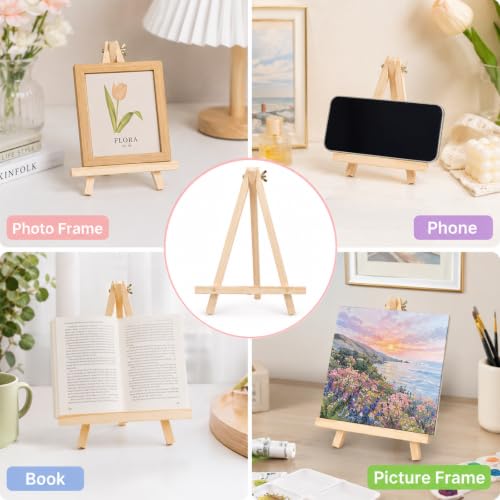 36 Pack 9 Inch Wood Tripod Easel Stand for Painting Canvases
