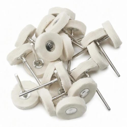 20 Pcs 3/32 Inch Shank Off-White Cotton Rotary Polishing Wheels - style: 20 Pcs Off White Cotton Buffing Wheel