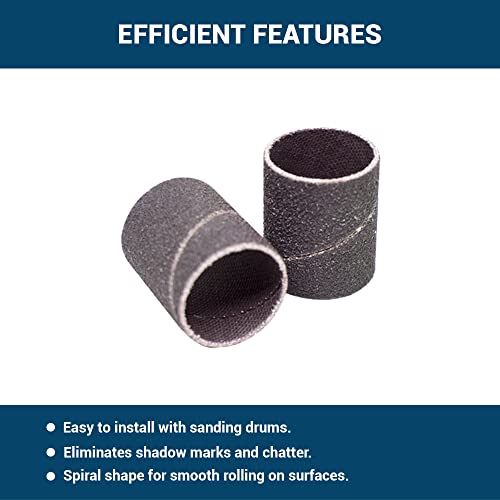 Benchmark Abrasives 3/4” x 1” Aluminum Oxide Abrasive Spiral Bands for Rotary Tools, Drum Sleeves for Sanding Deburring Blending Polishing on Metals Plastic Wood Rubber (10 Pack) - 120 Grit - style: 120 Grit