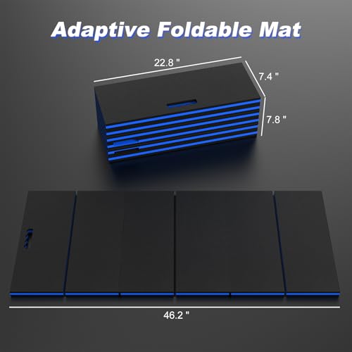22.8" Wide Mechanic Mat Foldable EVA Kneeling Pad with Magnetic Tool Slots - color: Black & Blue, size: 22.8"W