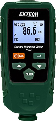 Extech CG206 Coating Thickness Tester - Dual Technology Paint Depth Gauge for Ferrous & Non-Ferrous Metals - USB PC Connectivity, 1500 Reading Memory, Calibration Kit Included