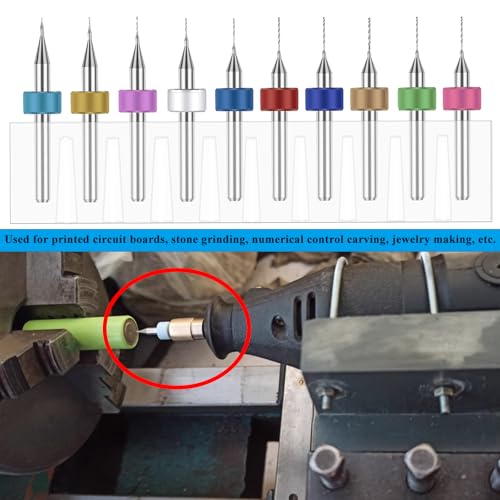 30pcs Micro Drill Bits Set for Most Rotary Tools,Spiral Flute 0.1mm-1mm Tungsten Steel Carbide mini PCB Drill Bits for Print Circuit Board,Stone Grinding,CNC Engraving,Jewelry Making etc - size: 0.1-1mm