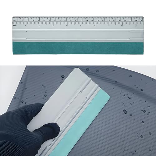 Felt Squeegee for Car, 10 Inch Scratch Free Car Wrapping Applicator Decal Squeegee with 25CM Scale Ruler, Auto Window Tint Wallpaper Smoothing Tool Felt Edge Vinyl Scraper - color: 10 Inch
