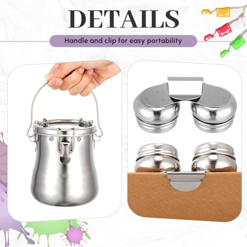 2 Pcs Paint Brush Cleaner Set with Cup, Airtight, Large - size: Large, style: Airtight